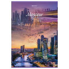 Тетрадь А4, 80 л., BRAUBERG, скоба, клетка, обложка картон, &laquo;City&raquo;, 404045