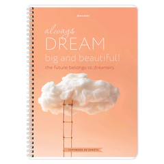Тетрадь А4, 80 л., BRAUBERG, гребень, клетка, обложка картон, &laquo;Dream&raquo;, 404049
