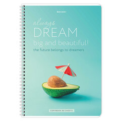 Тетрадь А4, 80 л., BRAUBERG, гребень, клетка, обложка картон, &laquo;Dream&raquo;, 404049