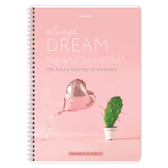 Тетрадь А4, 80 л., BRAUBERG, гребень, клетка, обложка картон, &laquo;Dream&raquo;, 404049