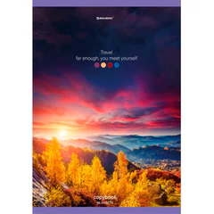 Тетрадь А4, 96 л., BRAUBERG, скоба, клетка, обложка картон, &laquo;Journey&raquo;, 404064