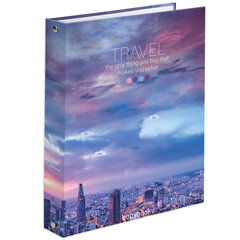 Тетрадь на кольцах А5 (175&times;215 мм), 120 листов, твердый картон, клетка, BRAUBERG, Travel, 404080