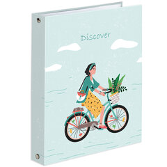 Тетрадь на кольцах А5 (175&times;215 мм), 120 листов, твердый картон, клетка, BRAUBERG, Discover, 404085