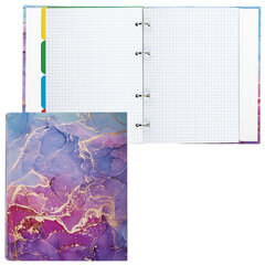 Тетрадь на кольцах А5 (175&times;215 мм), 120 листов, твердый картон, клетка, с разделителями, BRAUBERG, Marble, 404086