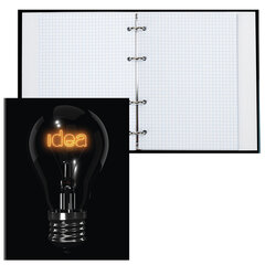 Тетрадь на кольцах А5 (175&times;215 мм), 160 листов, твердый картон, клетка, BRAUBERG, Idea, 404091