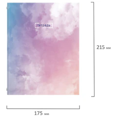 Тетрадь на кольцах А5 (175&times;215 мм), 240 листов, твердый картон, клетка, BRAUBERG, Cloud, 404094