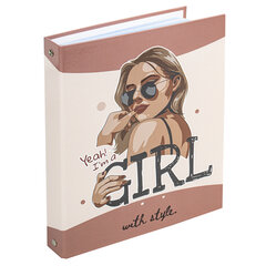 Тетрадь на кольцах А5 (175&times;215 мм), 240 листов, твердый картон, клетка, с разделителями, BRAUBERG, Cool Girl, 404100