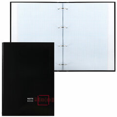 Тетрадь на кольцах БОЛЬШАЯ А4 (210&times;305 мм), 100 листов, твердый картон, клетка, BRAUBERG, Dark, 404101