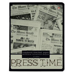 Тетрадь А5 48 л. АЛЬТ скоба, клетка, глянцевый лак, &laquo;Газета&raquo; (5 видов), 7-48-1146