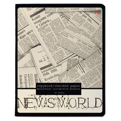 Тетрадь А5 48 л. АЛЬТ скоба, клетка, глянцевый лак, &laquo;Газета&raquo; (5 видов), 7-48-1146