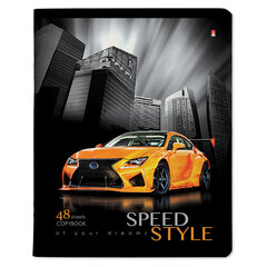 Тетрадь А5 48л. АЛЬТ скоба, клетка, глянцевый лак, &laquo;Машина. Жажда скорости&raquo; (5 видов), 7-48-432