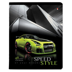 Тетрадь А5 48л. АЛЬТ скоба, клетка, глянцевый лак, &laquo;Машина. Жажда скорости&raquo; (5 видов), 7-48-432