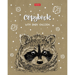 Тетрадь А5, 48 л., HATBER, скоба, клетка, обложка крафт-картон, &laquo;Милые зверьки&raquo; (микс в спайке), 066339