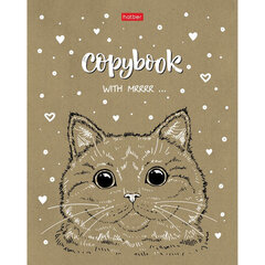 Тетрадь А5, 48 л., HATBER, скоба, клетка, обложка крафт-картон, &laquo;Милые зверьки&raquo; (микс в спайке), 066339