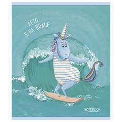 Тетрадь А5, 48 л., ПЗБМ, скоба, клетка, матовая ламинация, фольга, блестки, &laquo;Юникорнизация&raquo; (5 видов), 027934