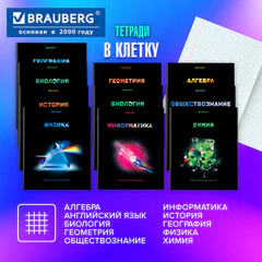 Тетради предметные, КОМПЛЕКТ 12 ПРЕДМЕТОВ, 48 л., глянцевый УФ-лак, BRAUBERG, "SHADE", 404324