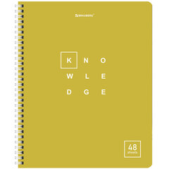 Тетрадь А5 48 л. BRAUBERG, гребень, клетка, обложка картон, &laquo;Knowledge&raquo; (микс в спайке), 404339