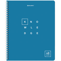 Тетрадь А5 48 л. BRAUBERG, гребень, клетка, обложка картон, &laquo;Knowledge&raquo; (микс в спайке), 404339