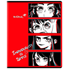 Тетрадь А5, 48 л., BRAUBERG, скоба, клетка, глянцевый лак, &laquo;Аниме&raquo; (микс в спайке), 404347