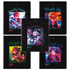 Тетрадь А5, 48 л. BRAUBERG, скоба, клетка, глянцевый лак, &laquo;Anime&raquo; (микс в спайке), 404348