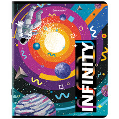 Тетрадь А5, 48 л., BRAUBERG, скоба, клетка, TWIN-лак, &laquo;SpaceX&raquo; (микс в спайке), 404354