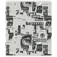 Тетрадь А5, 48 л., BRAUBERG, скоба, клетка, TWIN-лак, &laquo;Газета&raquo; (микс в спайке), 404356