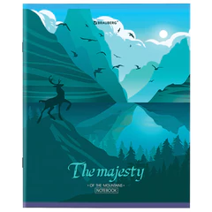 Тетрадь А5 48 л. BRAUBERG скоба, клетка, обложка картон, &laquo;Majesty&raquo; (микс в спайке), 404368