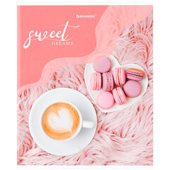 Тетрадь А5, 48 л., BRAUBERG, скоба, клетка, матовая ламинация, выборочный лак, &laquo;Sweets&raquo; (микс в спайке), 404373