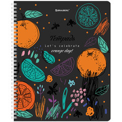 Тетрадь А5 96 л. BRAUBERG, гребень, клетка, глянцевая ламинация, &laquo;Bright Fruits&raquo; (микс в спайке), 404420