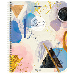 Тетрадь А5 96 л. BRAUBERG, гребень, клетка, обложка картон, &laquo;Insight&raquo; (микс в спайке), 404424