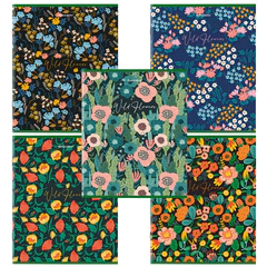 Тетрадь А5, 96 л., BRAUBERG, скоба, клетка, глянцевая ламинация, &laquo;Wild Flowers&raquo;, 404429