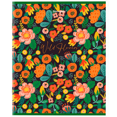 Тетрадь А5, 96 л., BRAUBERG, скоба, клетка, глянцевая ламинация, &laquo;Wild Flowers&raquo;, 404429