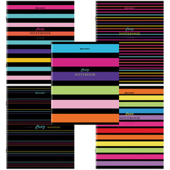 Тетрадь А5, 96 л., BRAUBERG, скоба, клетка, глянцевая ламинация, &laquo;Color Stripes&raquo;, 404430