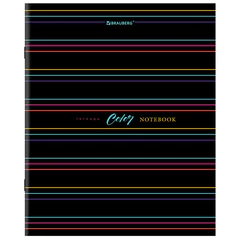 Тетрадь А5, 96 л., BRAUBERG, скоба, клетка, глянцевая ламинация, &laquo;Color Stripes&raquo;, 404430