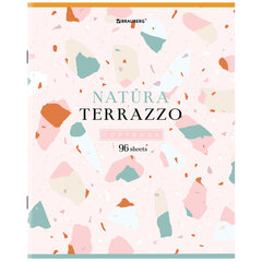 Тетрадь А5, 96 л., BRAUBERG, скоба, клетка, TWIN-лак, &laquo;Natura Terrazzo&raquo;, 404431