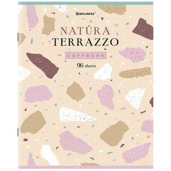 Тетрадь А5, 96 л., BRAUBERG, скоба, клетка, TWIN-лак, &laquo;Natura Terrazzo&raquo;, 404431