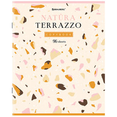 Тетрадь А5, 96 л., BRAUBERG, скоба, клетка, TWIN-лак, &laquo;Natura Terrazzo&raquo;, 404431