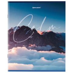 Тетрадь А5 96 л. BRAUBERG скоба, клетка, обложка картон, &laquo;Calm&raquo; (микс в спайке), 404435