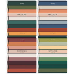 Тетрадь А5 120 л. BRAUBERG, гребень, клетка, обложка картон, &laquo;LINE&raquo; (микс в спайке), 404446