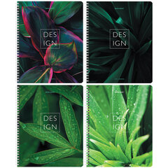 Тетрадь А5 120 л. BRAUBERG, гребень, клетка, глянцевая ламинация, &laquo;Растения&raquo; (микс в спайке), 404448