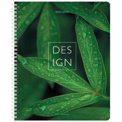 Тетрадь А5 120 л. BRAUBERG, гребень, клетка, глянцевая ламинация, &laquo;Растения&raquo; (микс в спайке), 404448