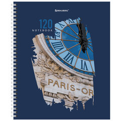 Тетрадь А5 120 л. BRAUBERG, гребень, клетка, твёрдая обложка, &laquo;Города&raquo; (микс в спайке), 404449