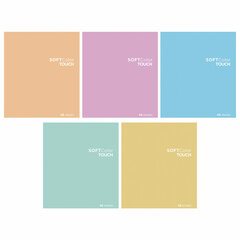 Тетрадь А5 48 л., ПЗБМ, скоба, клетка, Soft Touch, брайль 3D, &laquo;СофтКолорТач&raquo;, микс в спайке, 28213