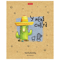 Тетрадь А5 48 л. HATBER скоба, клетка, матовая ламинация, &laquo;Мой друг Кактус&raquo; (микс в спайке), 074454