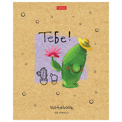 Тетрадь А5 48 л. HATBER скоба, клетка, матовая ламинация, &laquo;Мой друг Кактус&raquo; (микс в спайке), 074454