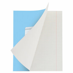 Тетрадь А5, 48 л., HATBER-ECO скоба, офсет №2 ЭКОНОМ, клетка, обложка мелованная бумага, &laquo;Голубая&raquo;, 075742