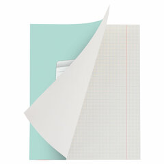 Тетрадь А5, 48 л., HATBER-ECO скоба, офсет №2 ЭКОНОМ, клетка, обложка мелованная бумага, &laquo;Зеленая&raquo;, 075743