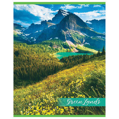 Тетрадь А5, 48 л., HATBER-ECO скоба, офсет №2 ЭКОНОМ, клетка, обложка мелованная бумага, &laquo;GreenLand&raquo;, 075791