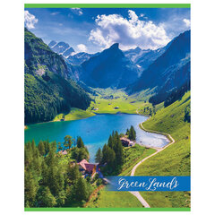 Тетрадь А5, 48 л., HATBER-ECO скоба, офсет №2 ЭКОНОМ, клетка, обложка мелованная бумага, &laquo;GreenLand&raquo;, 075791