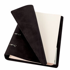 Тетрадь на кольцах БОЛЬШАЯ А4 (240&times;310 мм), 120 листов, под кожу, клетка, BRAUBERG &laquo;Main&raquo;, черный, 404509